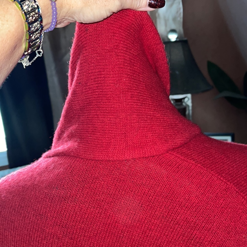Lauren Ralph Lauren red lambswool cape S/M - Picture 12 of 16